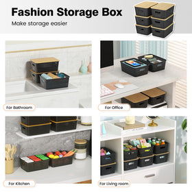 Ohmlove woven-design storage basket blending with decor tones