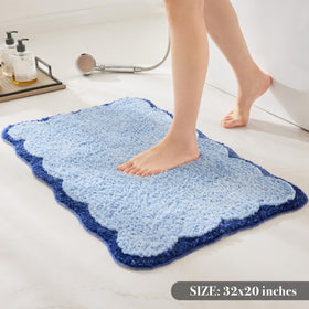 Ohocut absorbent bath rug soaking up water to keep floors dry