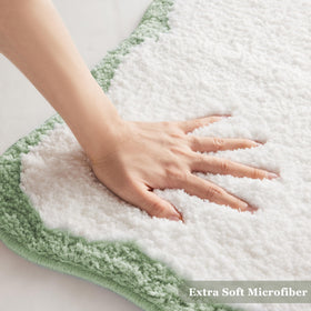 Ohocut 32x20 inch rug shown on the bathroom floor for daily use.