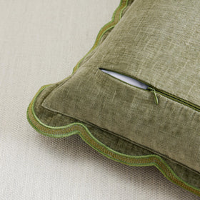 Ohocut sage green scalloped pillow cover two-pack enhances seasonal styling