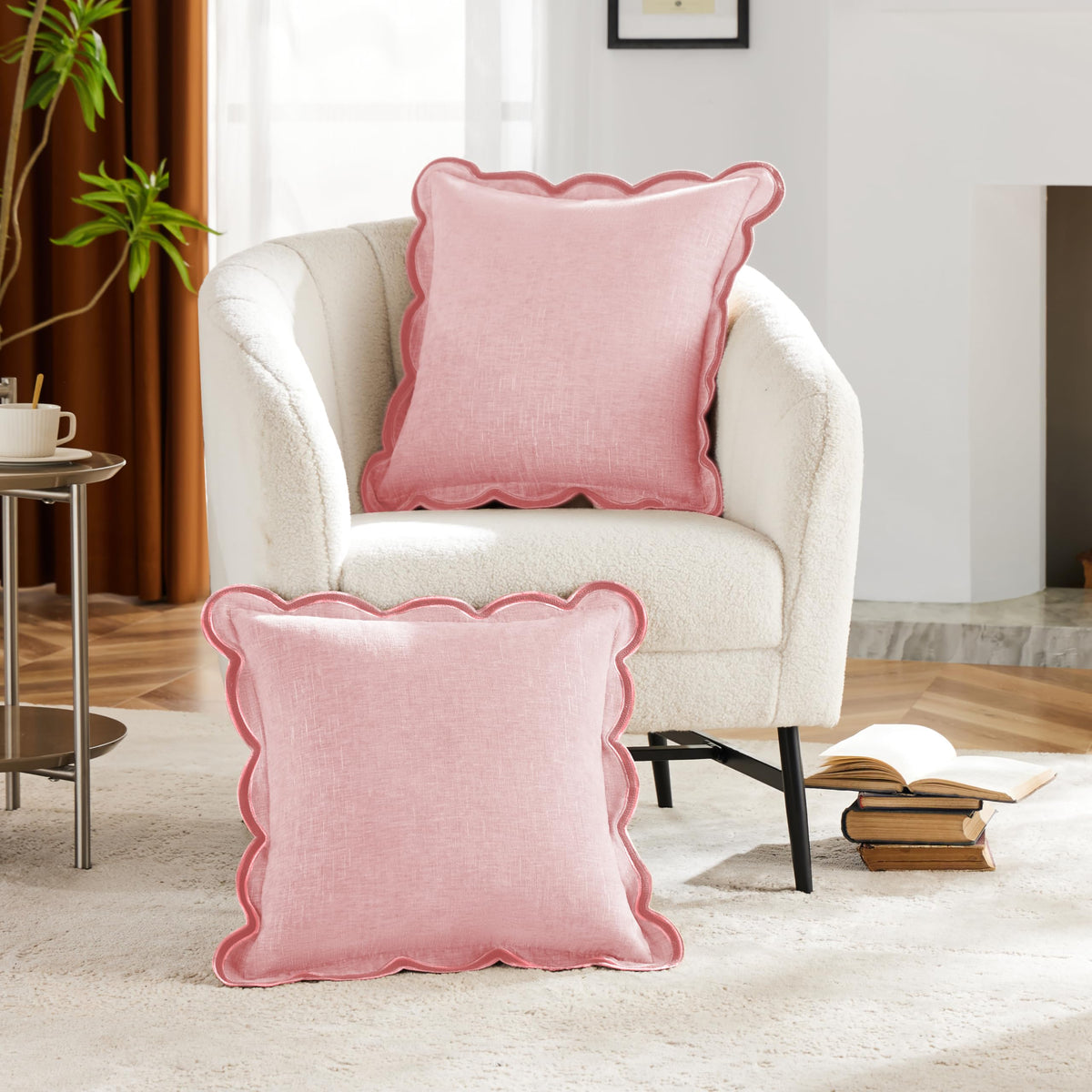 Ohocut spring chenille decor pillow on a stylish sofa enhances room texture.
