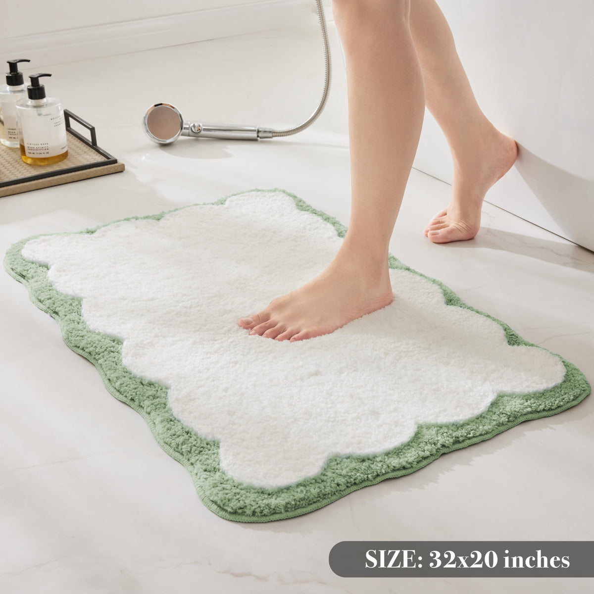 Ohocut spring-inspired mat suits modern, traditional, and eclectic bathrooms.