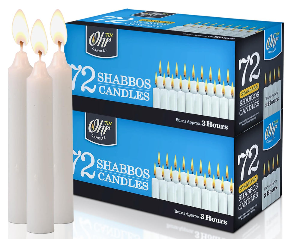 OHR CANDLES Shabbat candles with steady 3-hour burn for reliable ambiance
