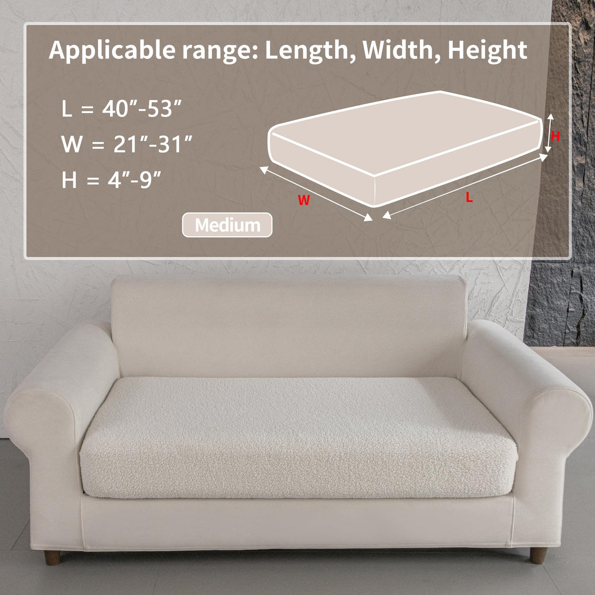 OHSIO cushion cover demonstrating sectional compatibility for various cushions
