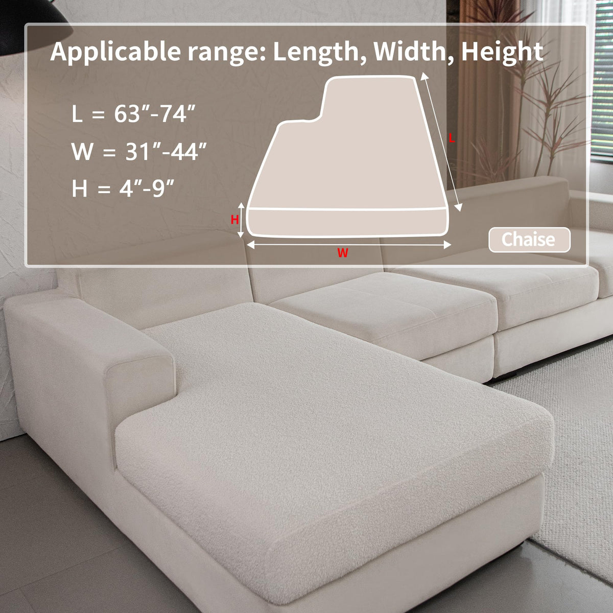 OHSIO stretch-fit cushion cover helps cushions stay neatly wrapped for daily use.
