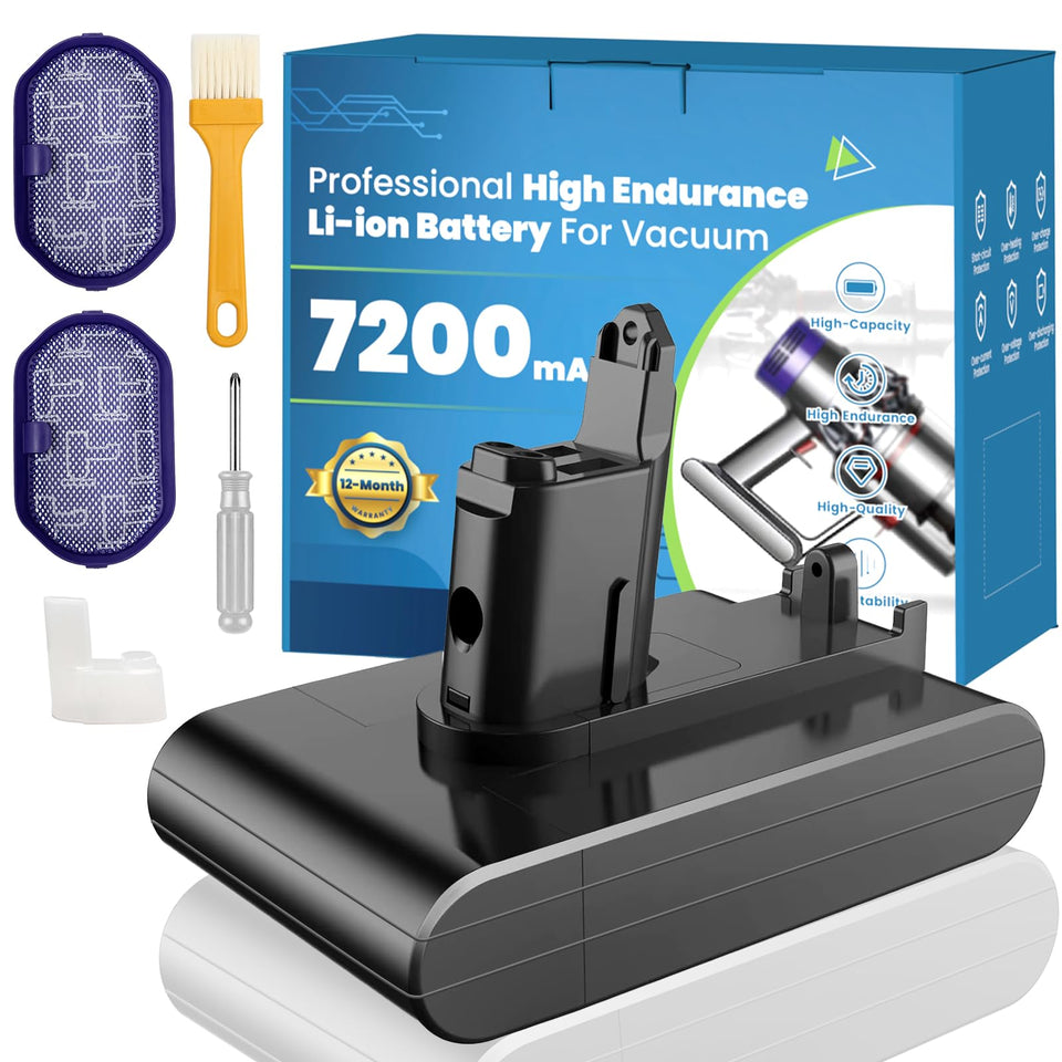 OHZHAO 7200mAh DC44 Type-B battery for Dyson, high capacity replacement.
