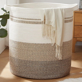 OIAHOMY 115L front view shows gradient yellow basket ideal for blankets and toys.