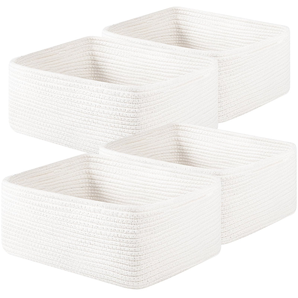 OIAHOMY 4-pack rectangle storage baskets for shelves, tidy storage.