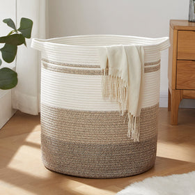 OIAHOMY 80L laundry hamper with handles, sturdy design for easy transport.