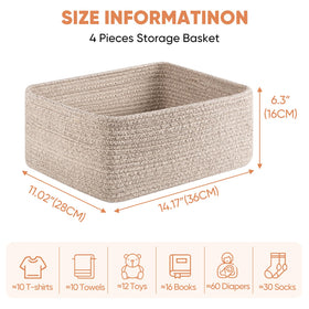 OIAHOMY basket with reinforced handles for easy carrying