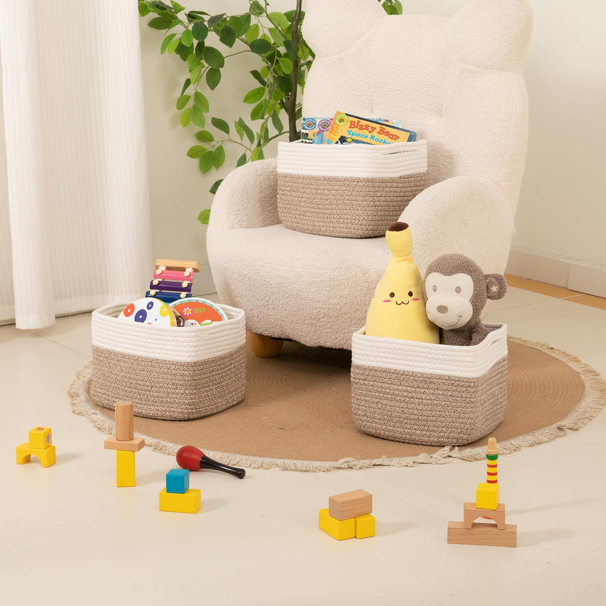 OIAHOMY nursery toy box storage cube keeps play area organized.