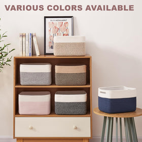 OIAHOMY foldable cotton rope baskets save space when not in use.