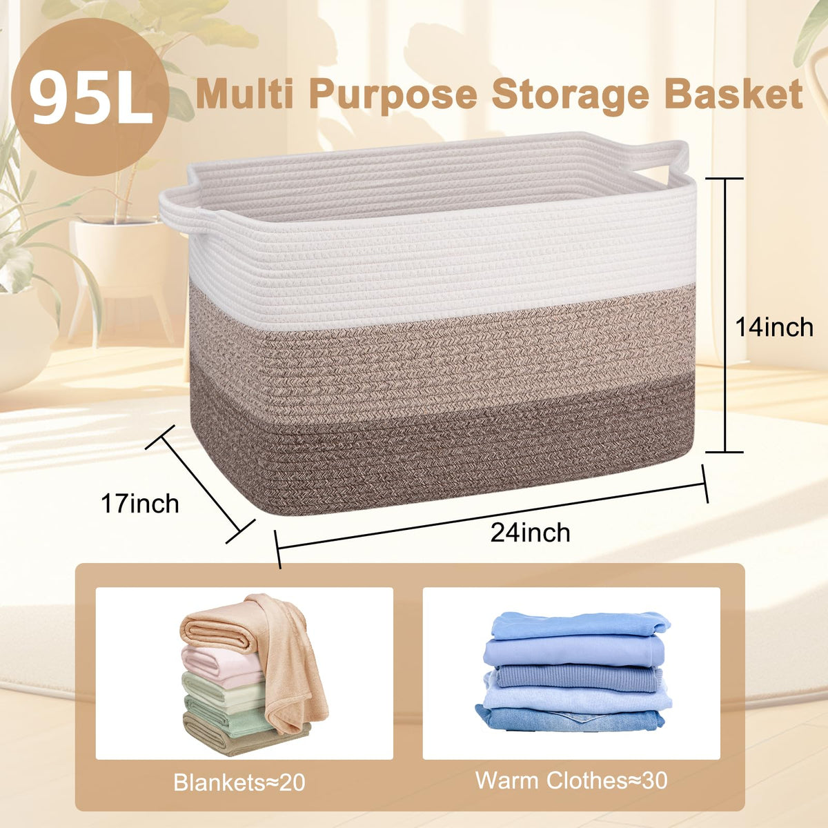 OIAHOMY foldable storage basket showcases space-saving option for nursery and laundry.