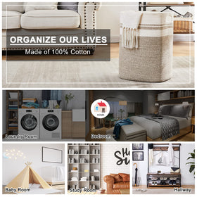 OIAHOMY living room decor basket blends style and practicality for throws and cushions.