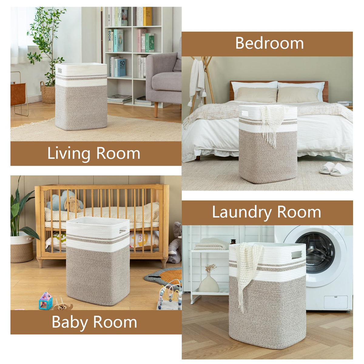 OIAHOMY toy and blanket storage basket fits large items while maintaining a neat look.