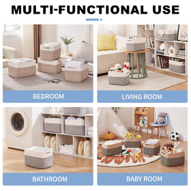OIAHOMY rectangular storage baskets fit on shelves and wardrobes.