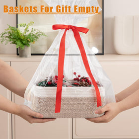 OIAHOMY square-design storage baskets stay sturdy and neat on any shelf.