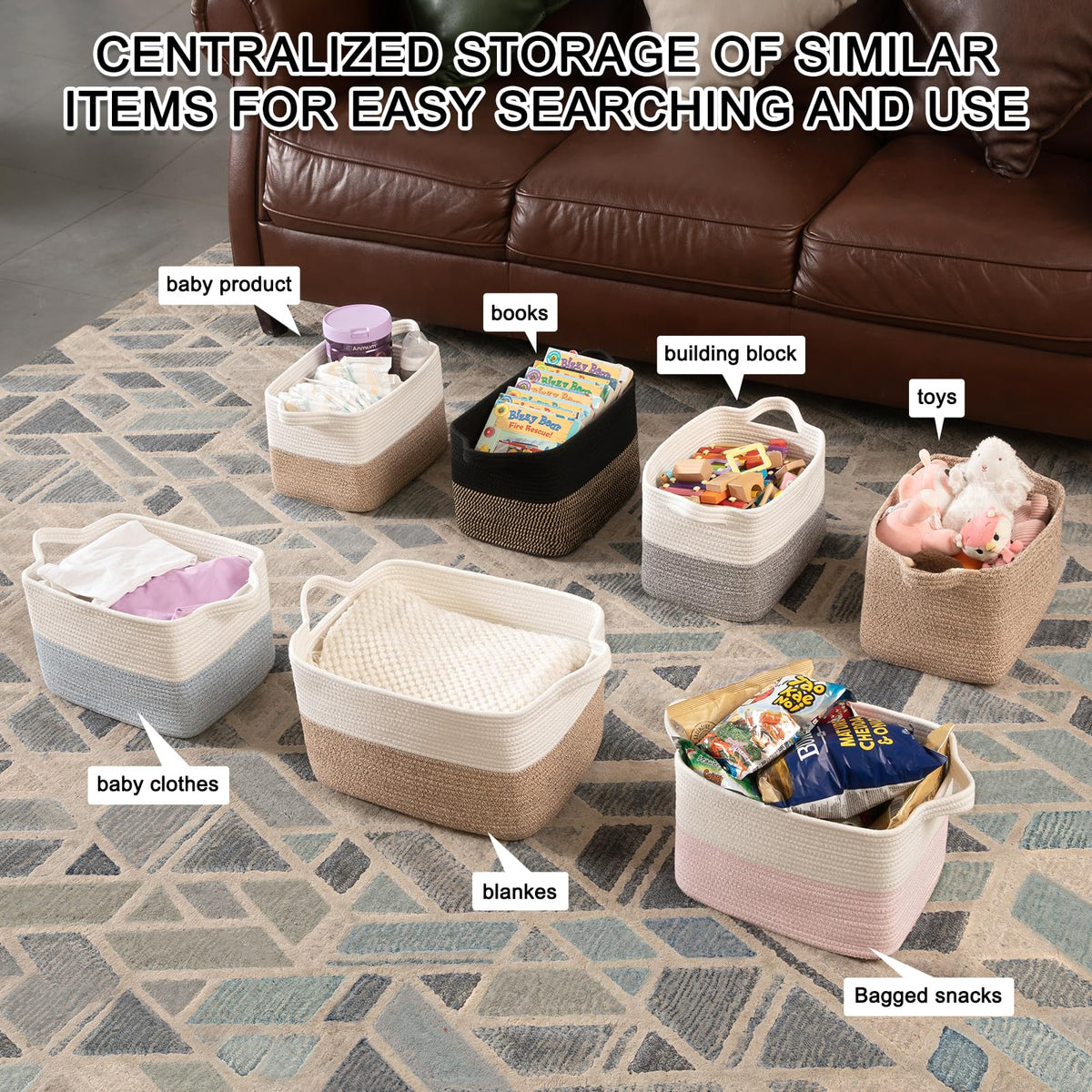 OIAHOMY storage basket on a shelf for organized spaces.