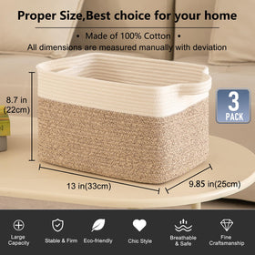 OIAHOMY storage baskets offer large capacity for towels or toys.