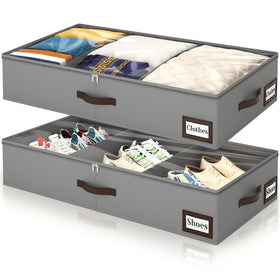 OIAHOMY under-bed storage with clear-view lid for quick content visibility.