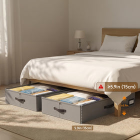 OIAHOMY under-bed storage with clear top cover for quick content identification.