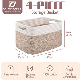 OIAHOMY woven cotton rope baskets offer durable, stylish storage solutions.