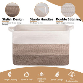 OIAHOMY woven toy bin in nursery scene emphasizes room organization.