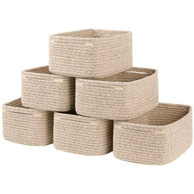 OIASKET six-pack brown storage basket on shelf for tidy spaces