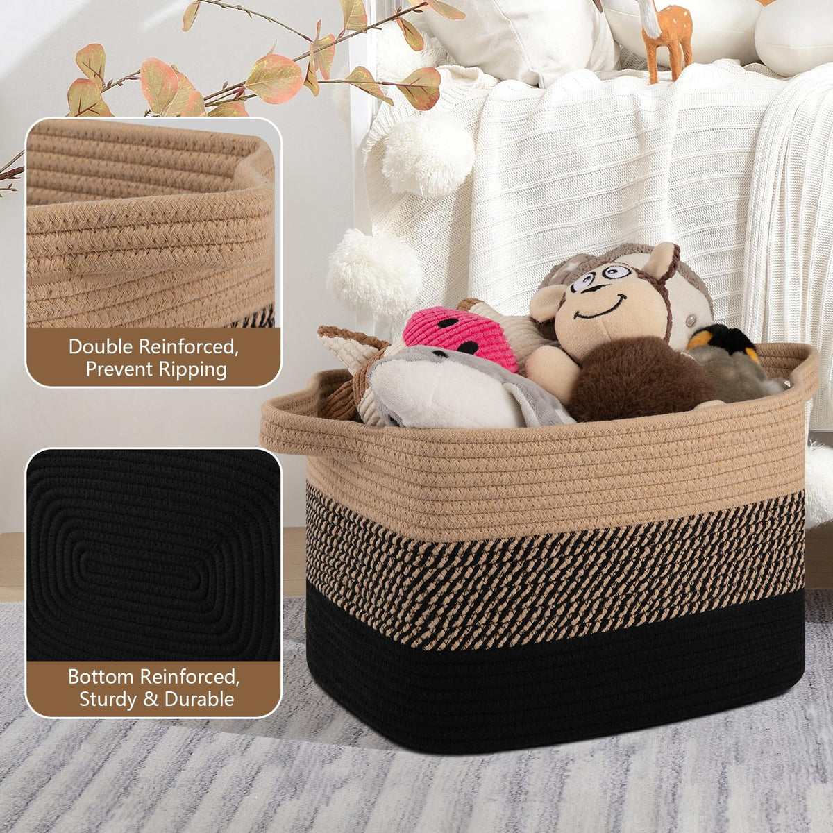 OIASKET woven decor basket suits nurseries and playrooms for tidy essentials.