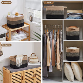 OIASKET bathroom towel storage basket keeps essentials neatly arranged