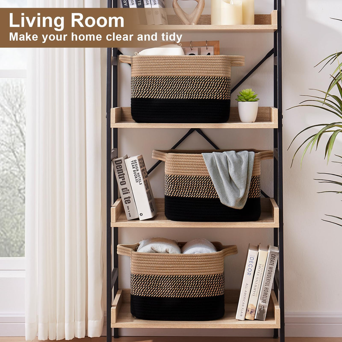 OIASKET decorative storage basket enhances living room decor