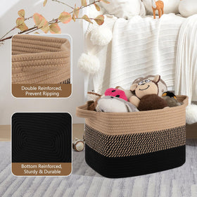 OIASKET nursery organizer basket in soft cotton rope for safe play areas