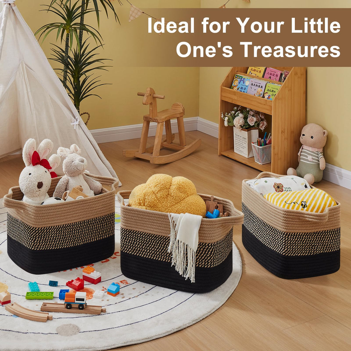 OIASKET storage basket made of natural cotton keeps its shape.