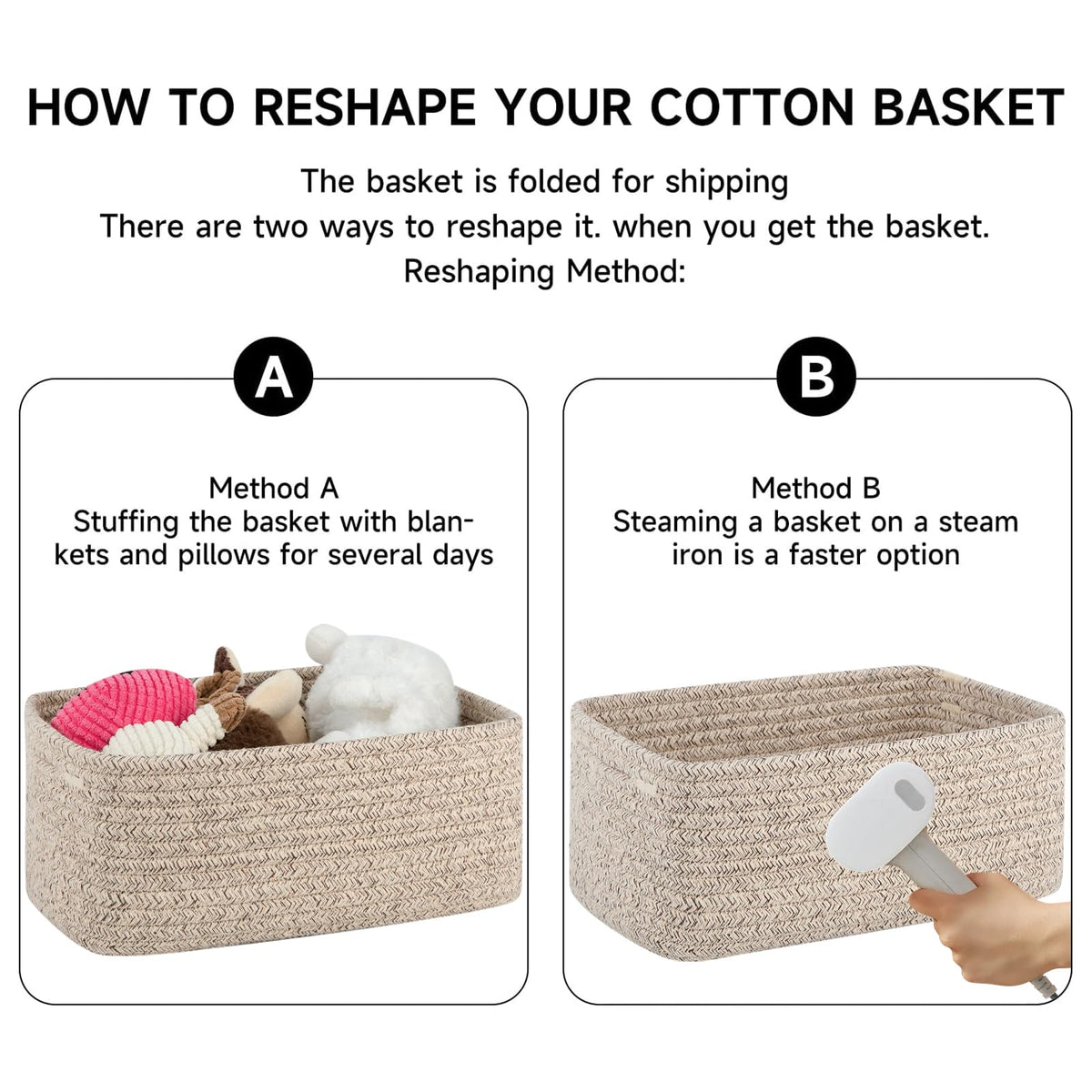 OIASKET towels and socks storage basket keeps closets neat