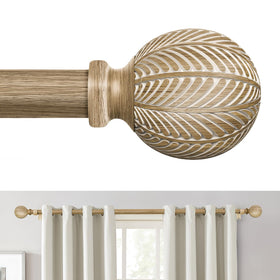 OICIPT boho wood curtain rod with leaf finials adds rustic charm to living spaces.