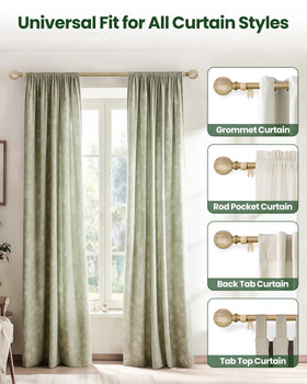 OICIPT interior/exterior curtain rod suitable for various rooms and spaces.