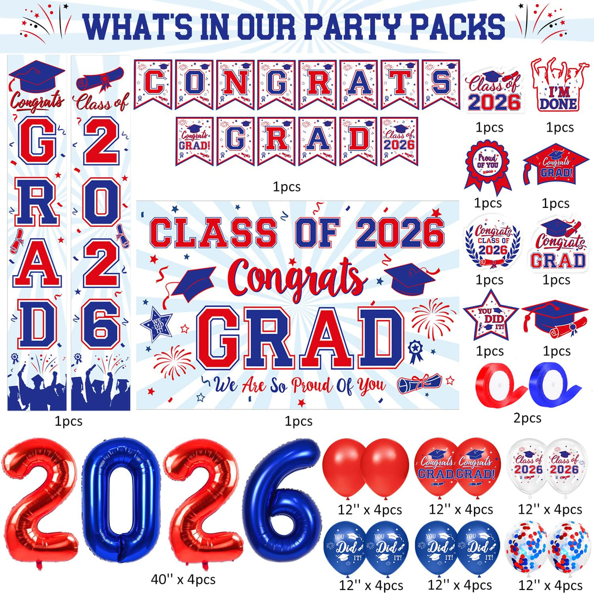 Oigco porch signs welcome guests with Congrats Grad wording