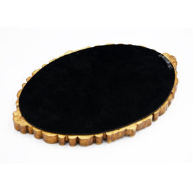 OIGUMR hanging oval mirror for office or reception area.