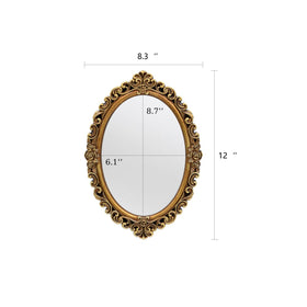 OIGUMR oval mirror doubles as a functional dresser tray for perfumes.