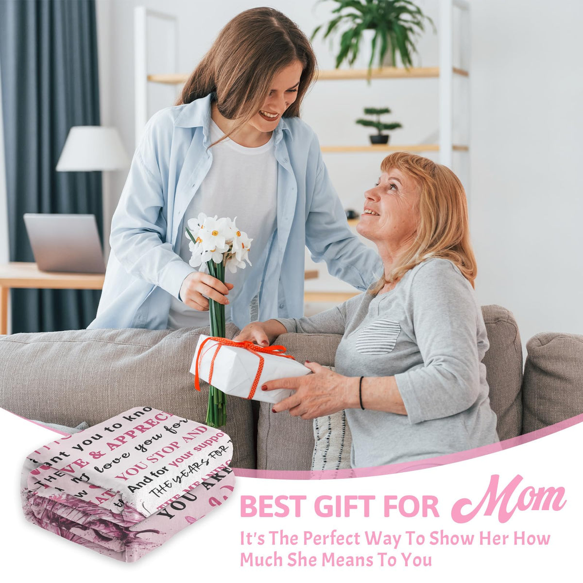 OIIJZzy mom blanket 60x50 size for ample warmth.