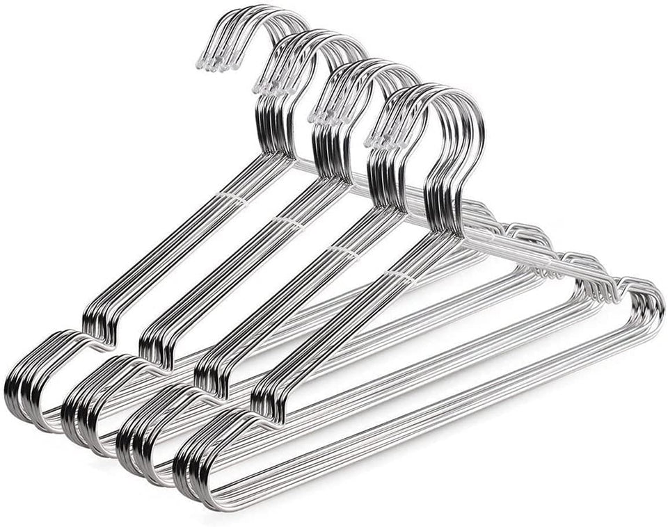 OIKA 40-pack stainless steel hangers with grooves protect delicate fabrics and organize wardrobe
