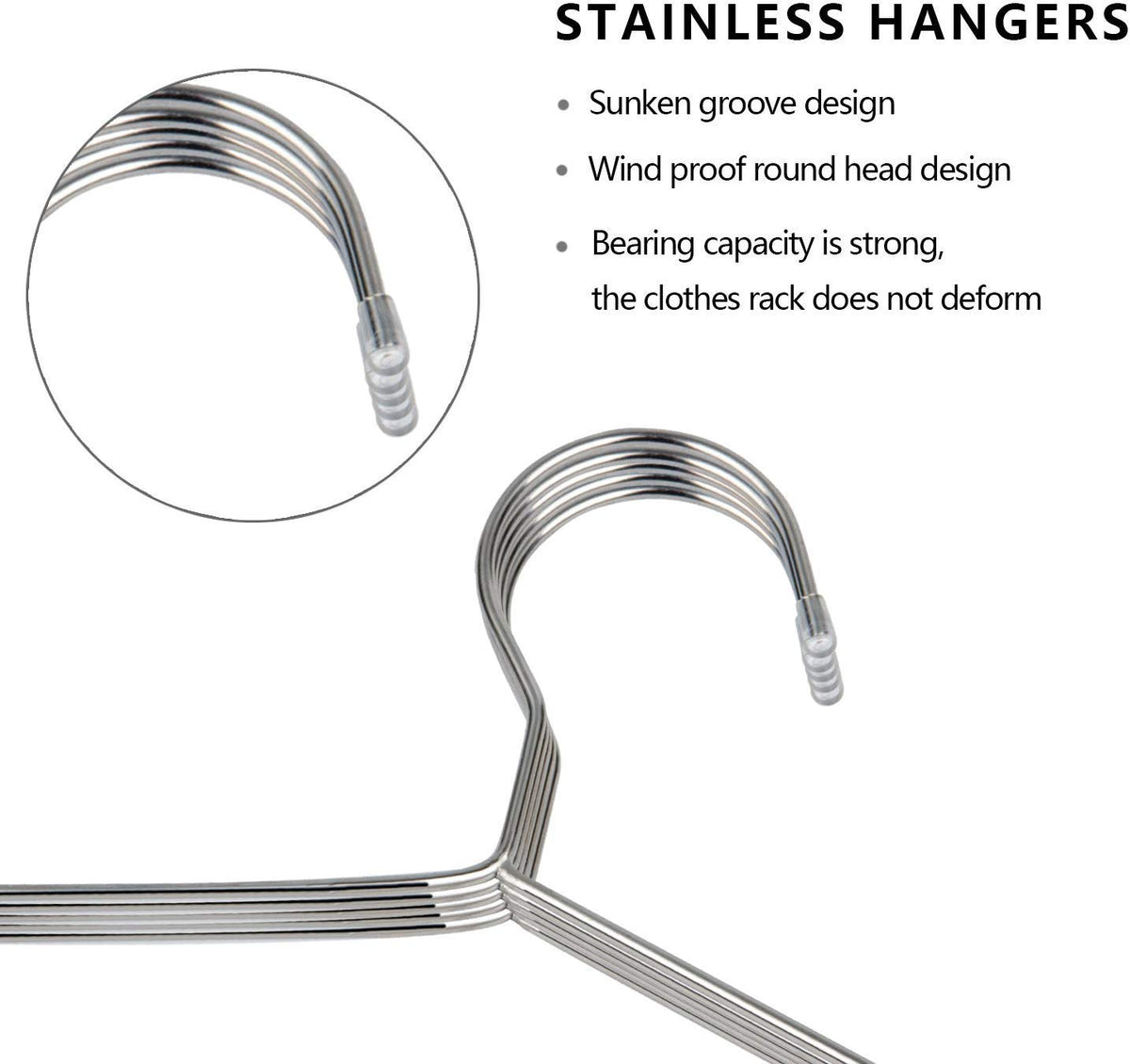 OIKA all-weather stainless steel hangers resist humidity and UV for bathroom or patio use