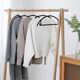 OIKA Hangers anti-slip grooves secure delicate fabrics like silk.