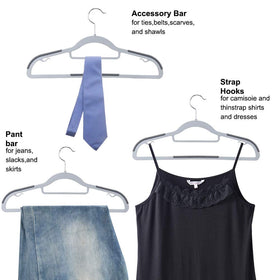 OIKA non-slip hangers protect fabrics with smooth edges.