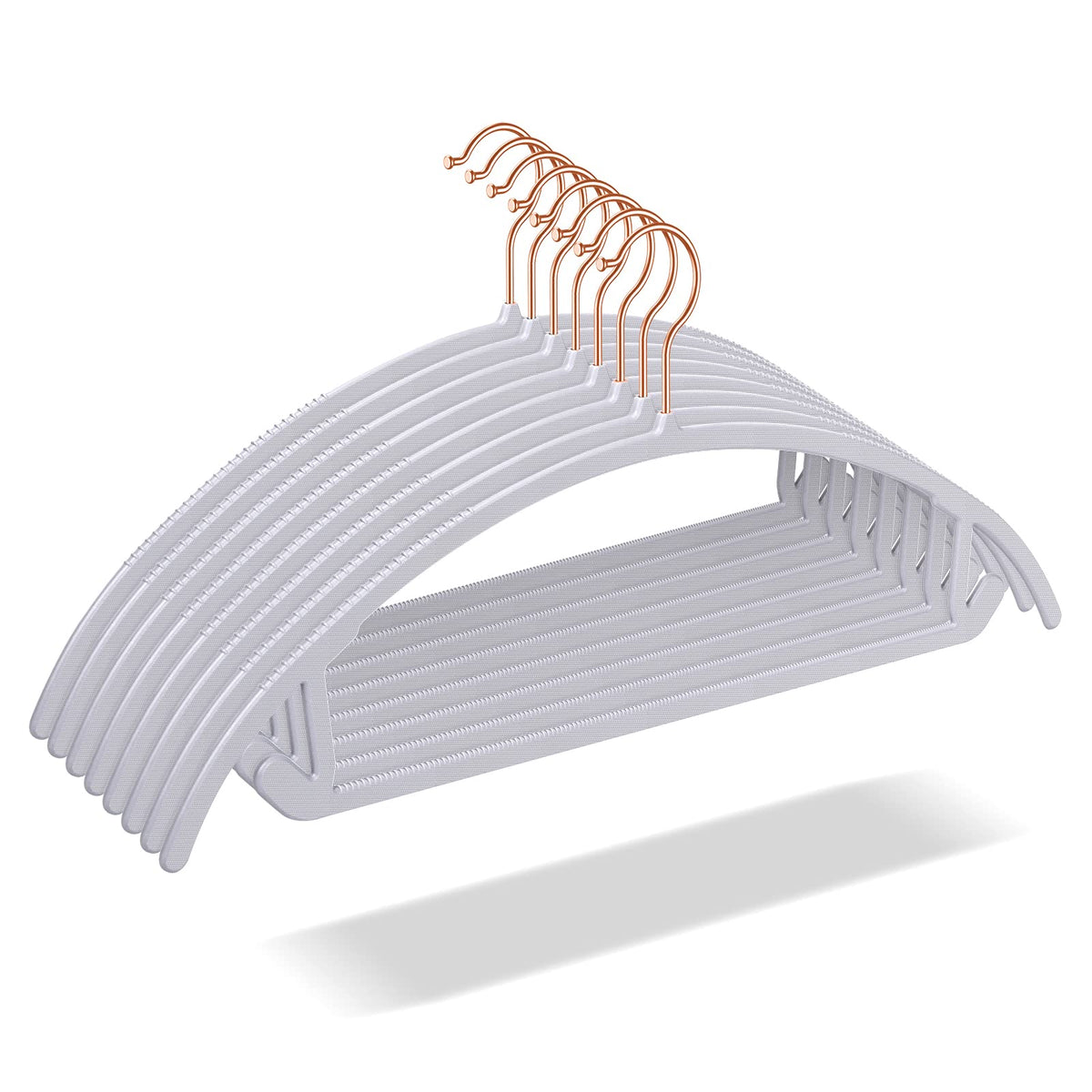 OIKA heavy-duty hanger with curved design prevents shoulder bumps