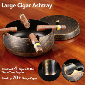 OilP ashtray with central pillar keeps cigars in place.