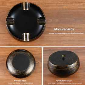 OilP ashtray with deep bowl for easy rinsing and cleaning.