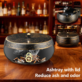 OilP large-capacity ashtray with four rests for stable placement.