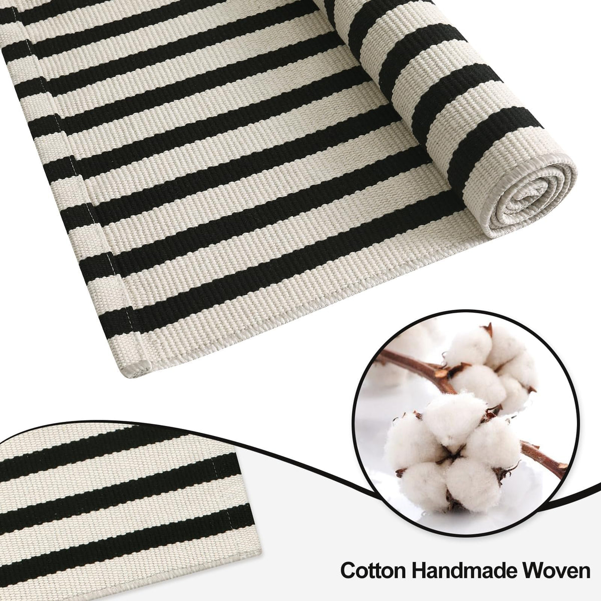 OJIA entryway rug for outdoor and indoor use; classic stripes.