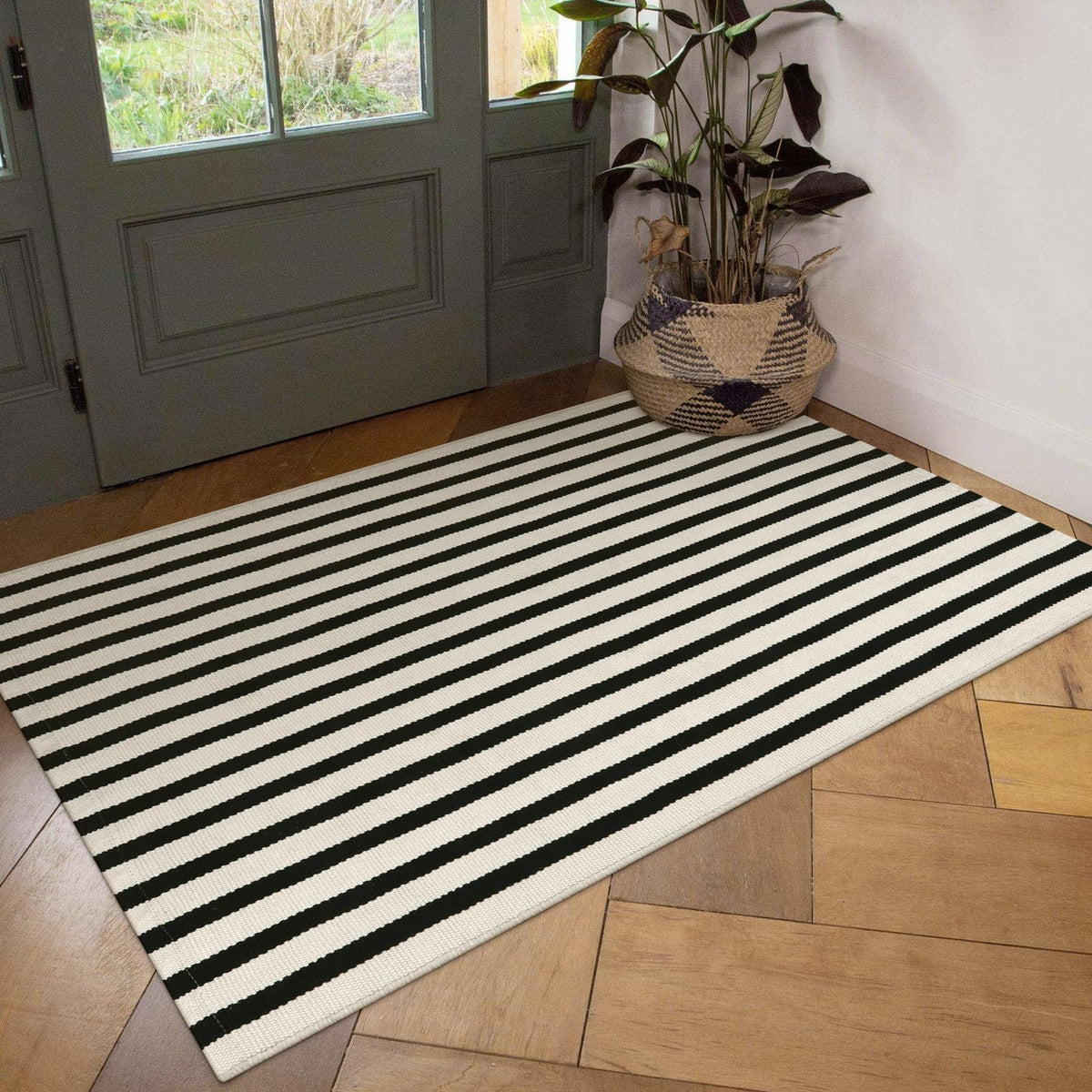 OJIA kitchen or laundry room rug; indoor outdoor versatility.
